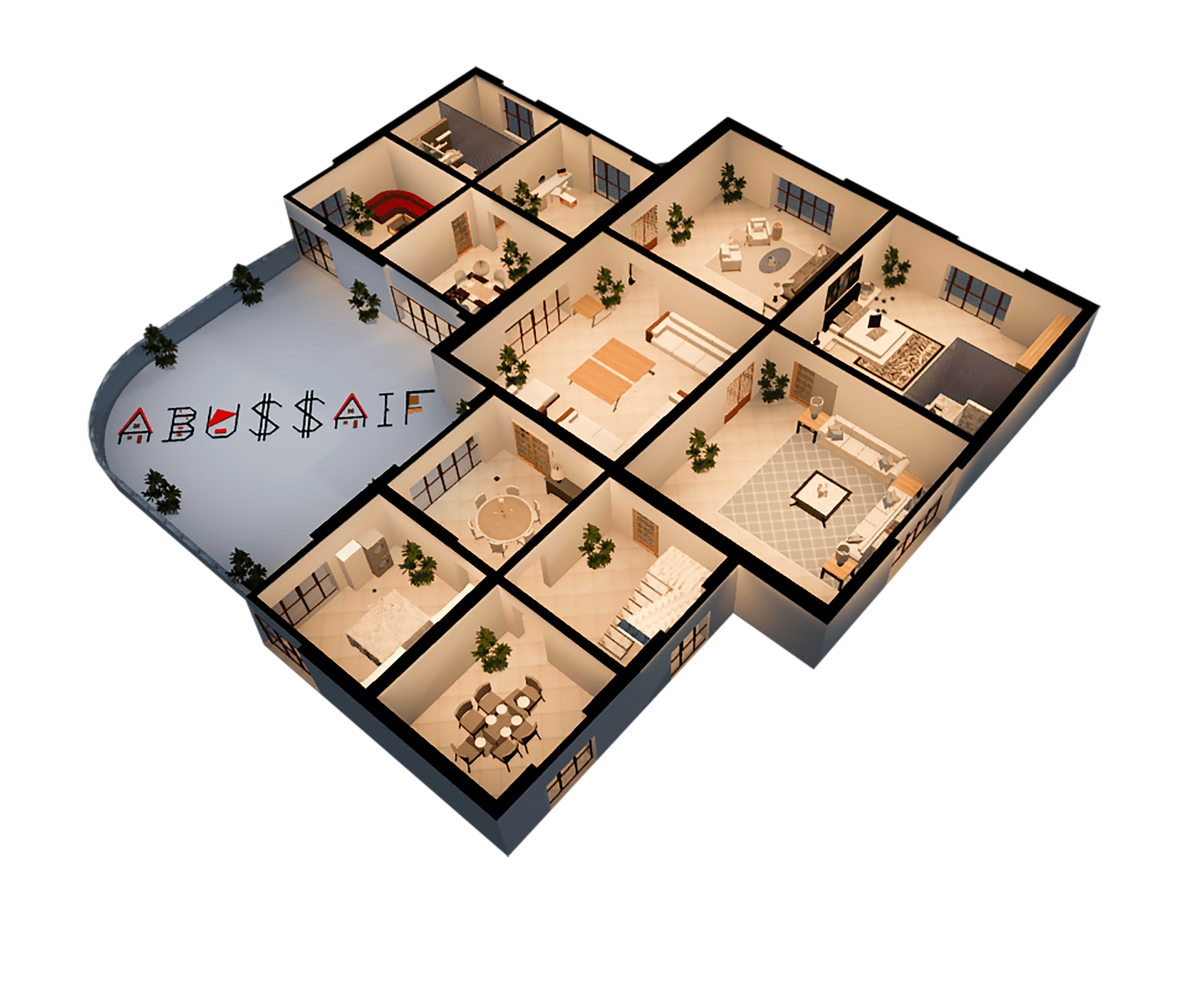 Interior Design: The artistic and functional planning of the decor design.